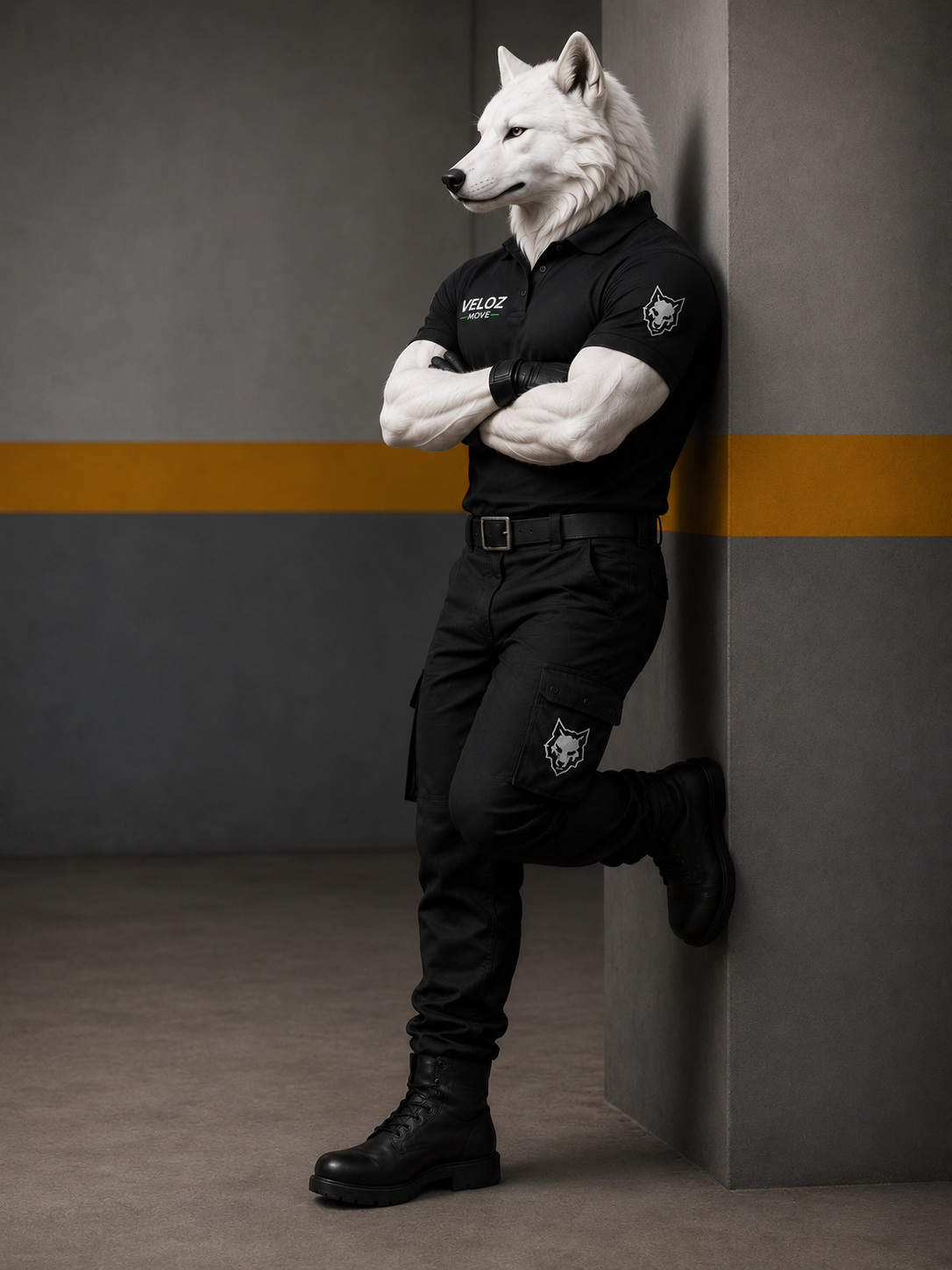 Lobo mascote da Veloz Move
